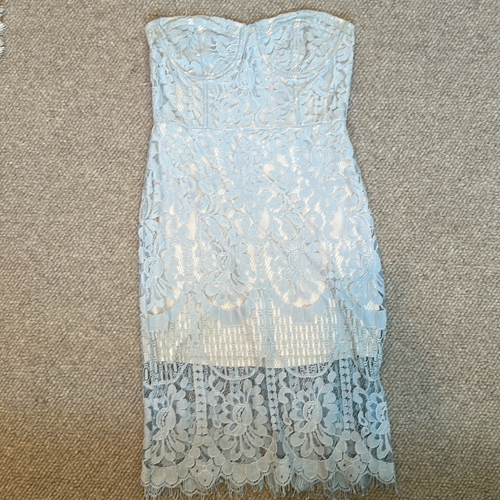 Light Blue Lacey Mini Dress